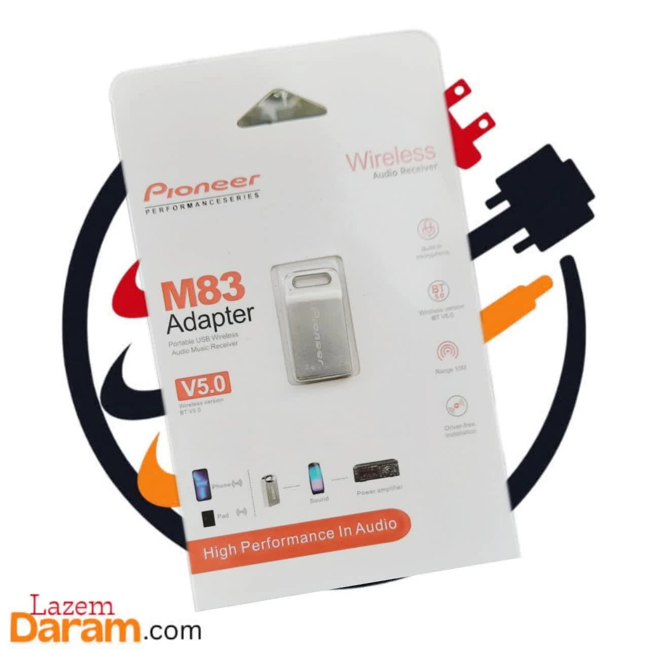 دانگل بلوتوث پایونیر Pioneer مدل M83 – ورژن 5.0 بدنه فلزی