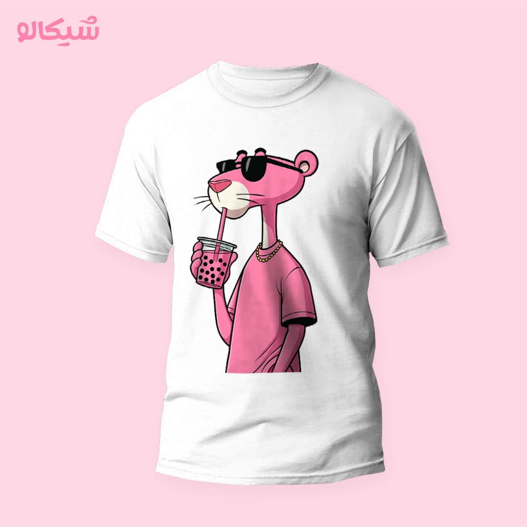 تیشرت طرح پلنگ صورتی کاراکتر گنگ