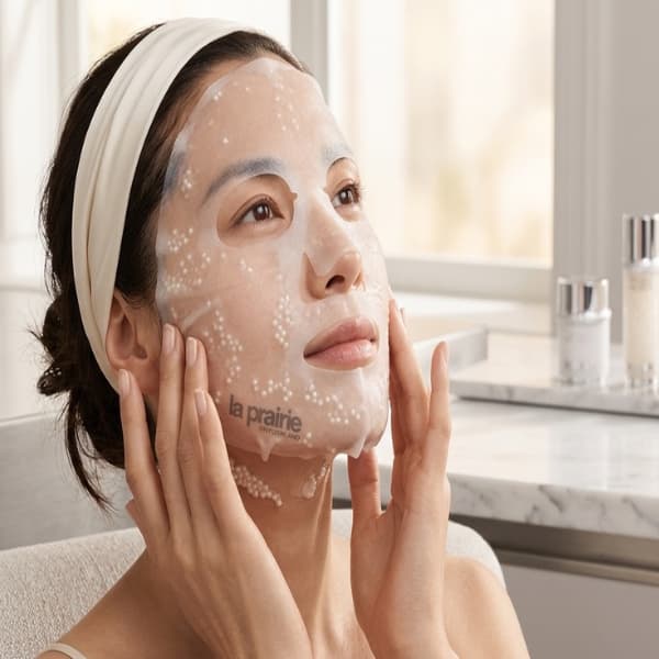 ماسک ورقهای روشنکننده و درخشانکننده لا پریری وایت کاویار (La Prairie White Caviar Essence Brightening Mask) — تصویر ۳