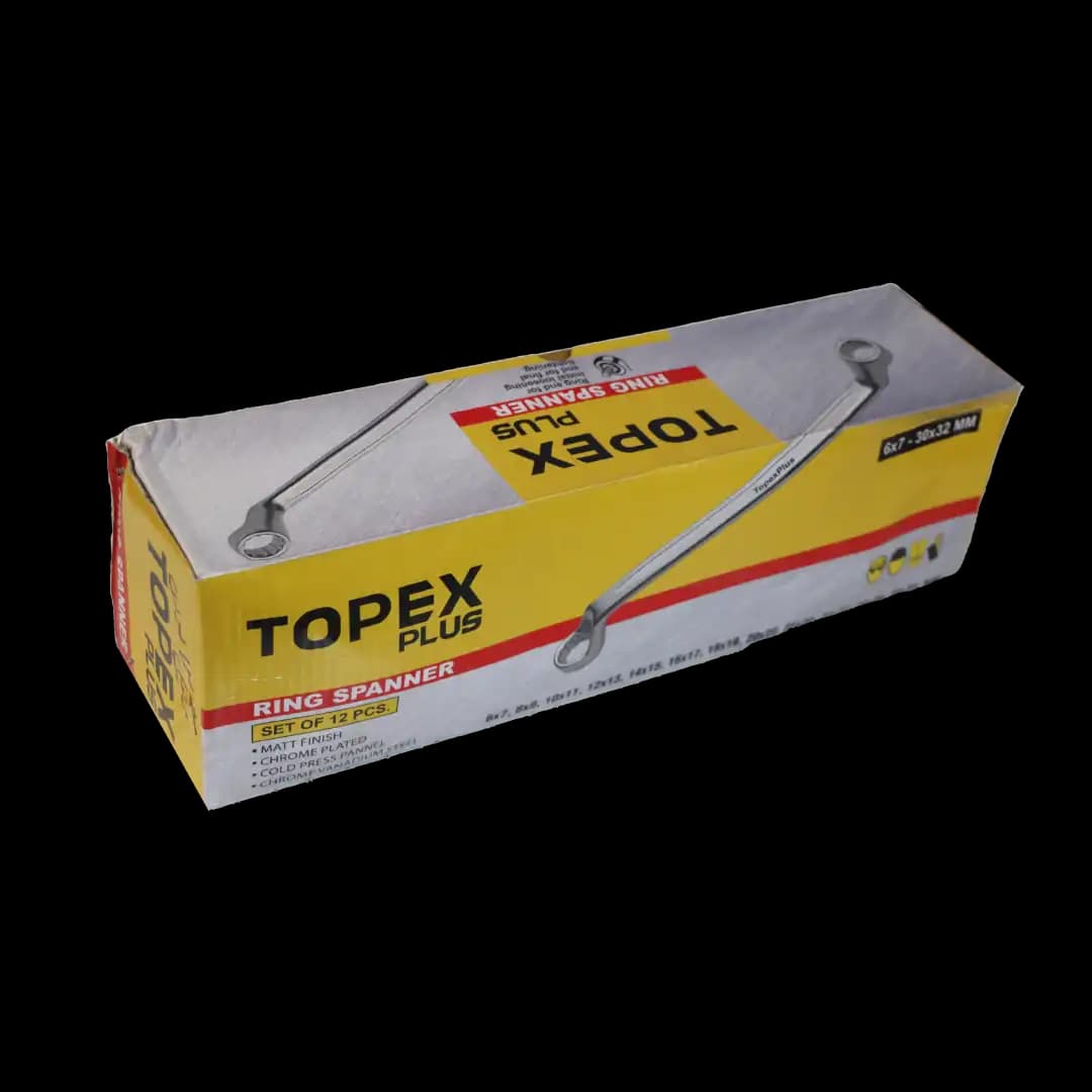 ست آچار دو سر رینگی 12 عددی تاپکس از سایز 32*30 تا 7*6 — تصویر ۳
