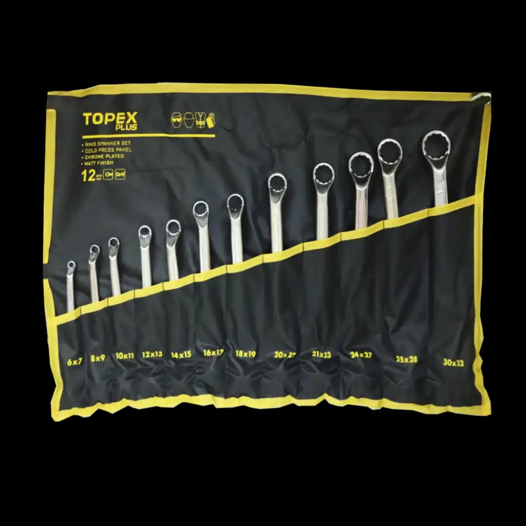 ست آچار دو سر رینگی 12 عددی تاپکس از سایز 32*30 تا 7*6