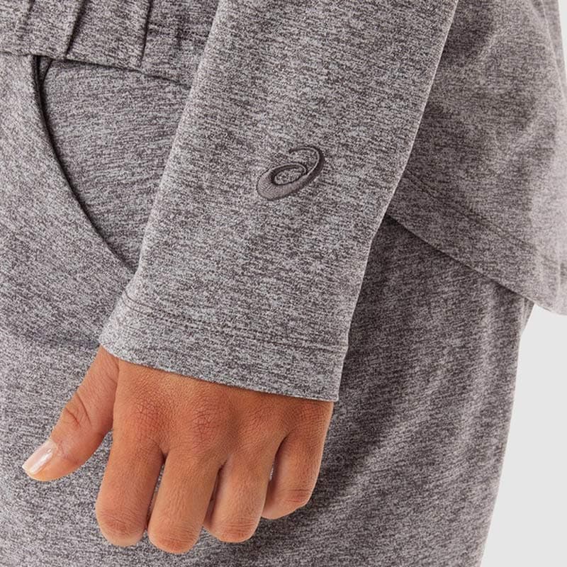 سویشرت ورزشی زنانه آسیکس Asics Soft Stretch Knit Full Zip خاکستری — تصویر ۲