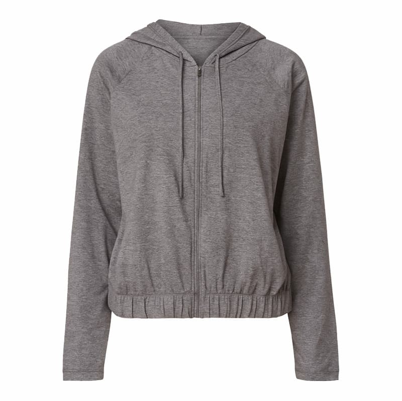 سویشرت ورزشی زنانه آسیکس Asics Soft Stretch Knit Full Zip خاکستری