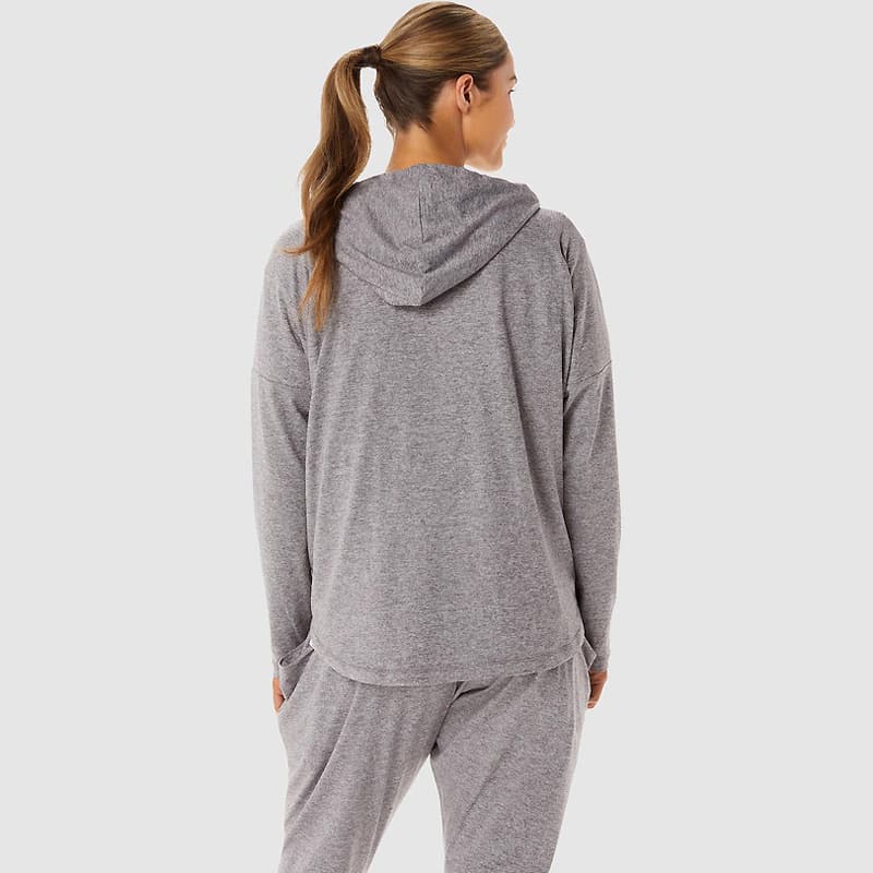 سویشرت ورزشی زنانه آسیکس Asics Soft Stretch Knit Full Zip خاکستری — تصویر ۸