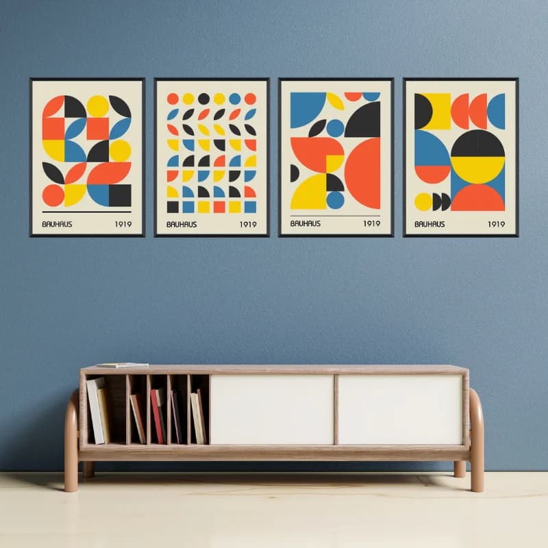 تابلو دکوراتیو چهار تکه مدل Bauhaus 1919