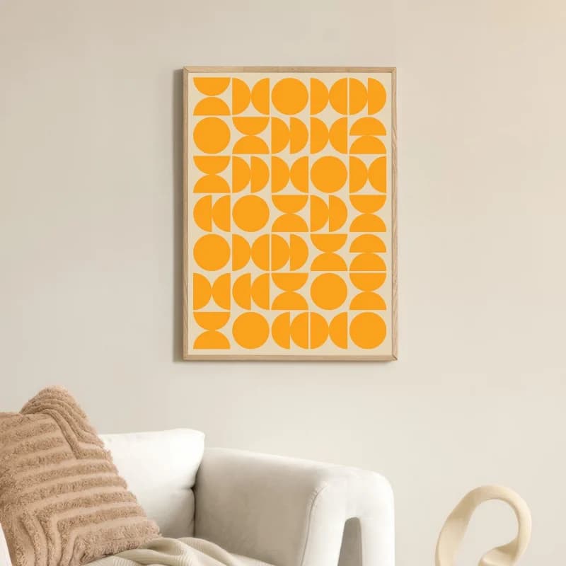 تابلو دکوراتیو چهار تکه مدل Geometric انتزاعی — تصویر ۳