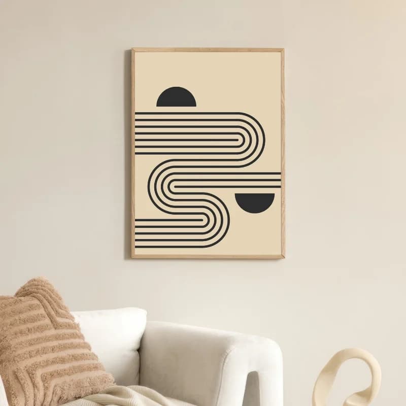 تابلو دکوراتیو چهار تکه مدل Geometric انتزاعی — تصویر ۵