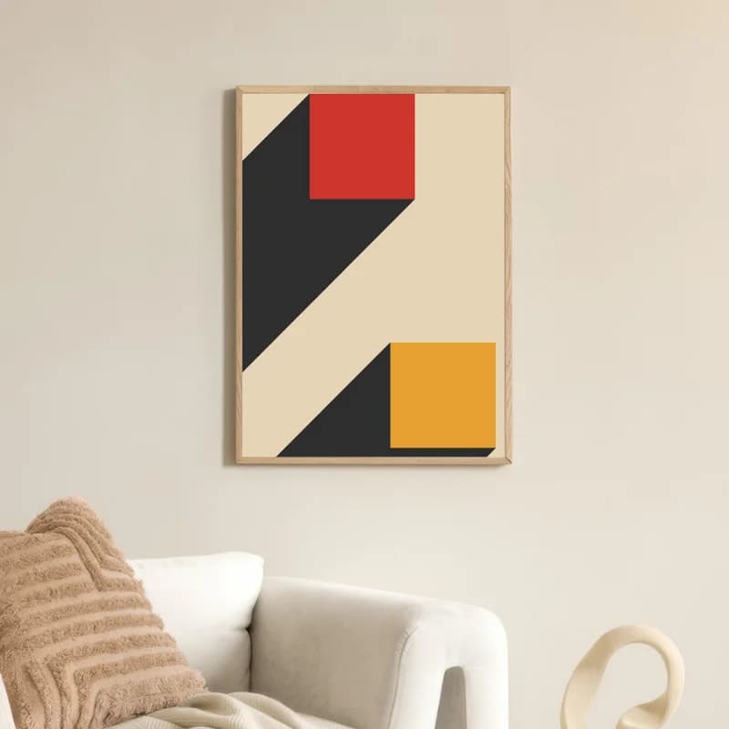 تابلو دکوراتیو چهار تکه مدل Geometric انتزاعی — تصویر ۶