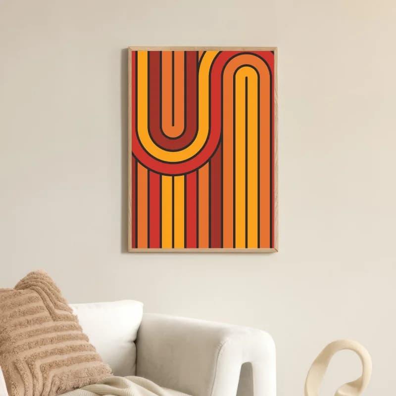 تابلو دکوراتیو چهار تکه مدل Geometric انتزاعی — تصویر ۴