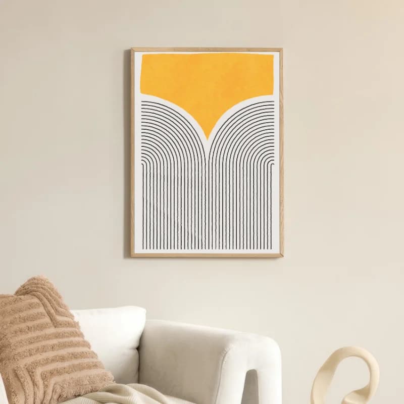 تابلو دکوراتیو چهار تکه طرح Geometric رنگی — تصویر ۳