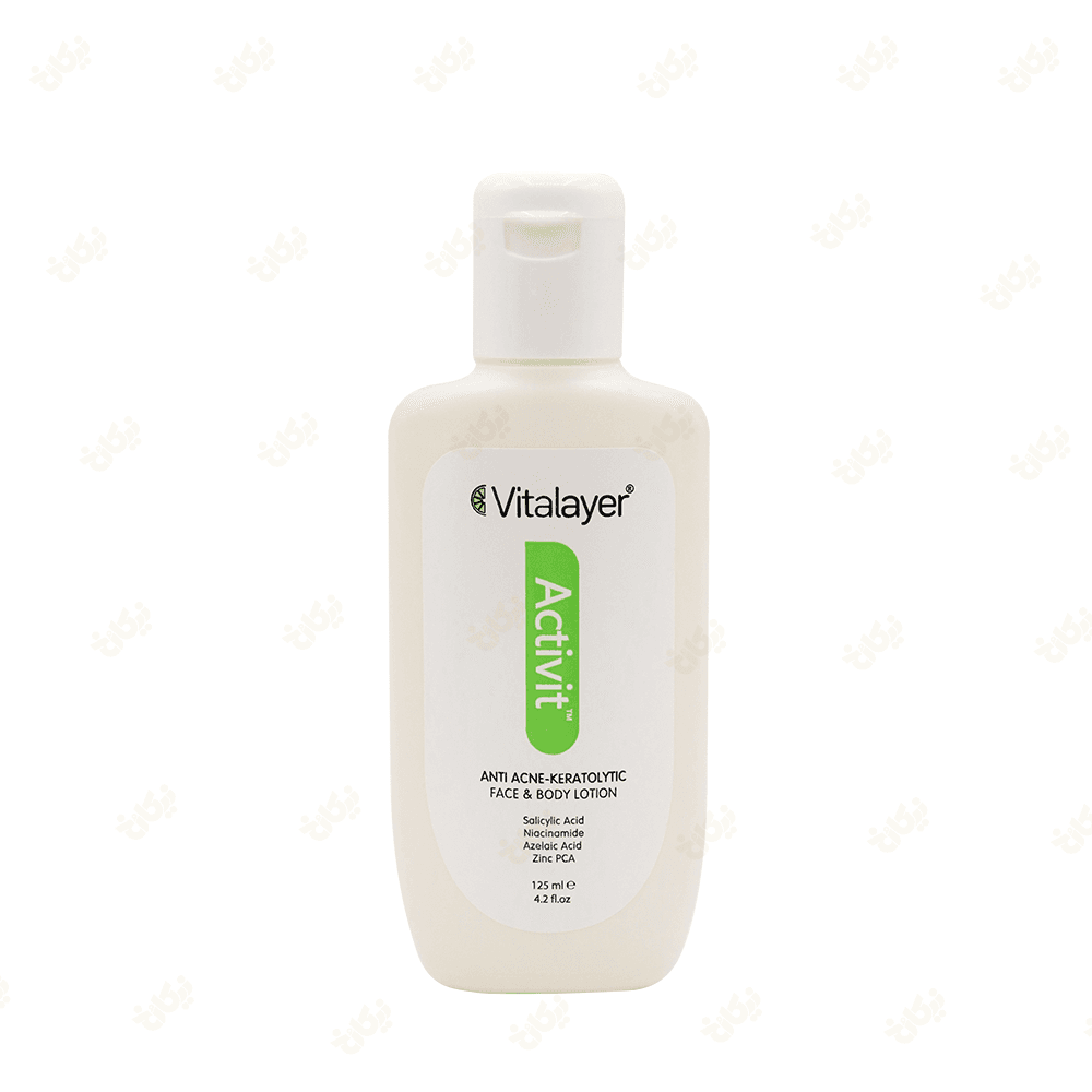 لوسیون ضد جوش و لایه بردار اکتی ویت(مناسب صورت و بدن) ویتالیر 125ml — تصویر ۲