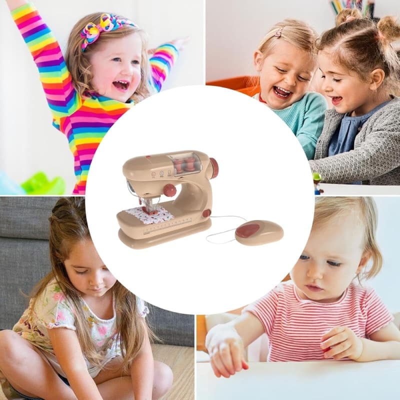 چرخ خیاطی موزیکال اسباب‌بازی کودک مدل 1-178 باتری‌خور با نخ و پارچه آموزشی — تصویر ۶
