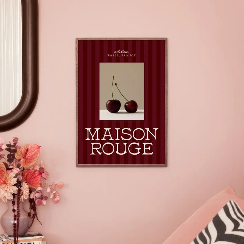 تابلو و پوستر فانتزی قرمز طرح Maison rouge — تصویر ۲