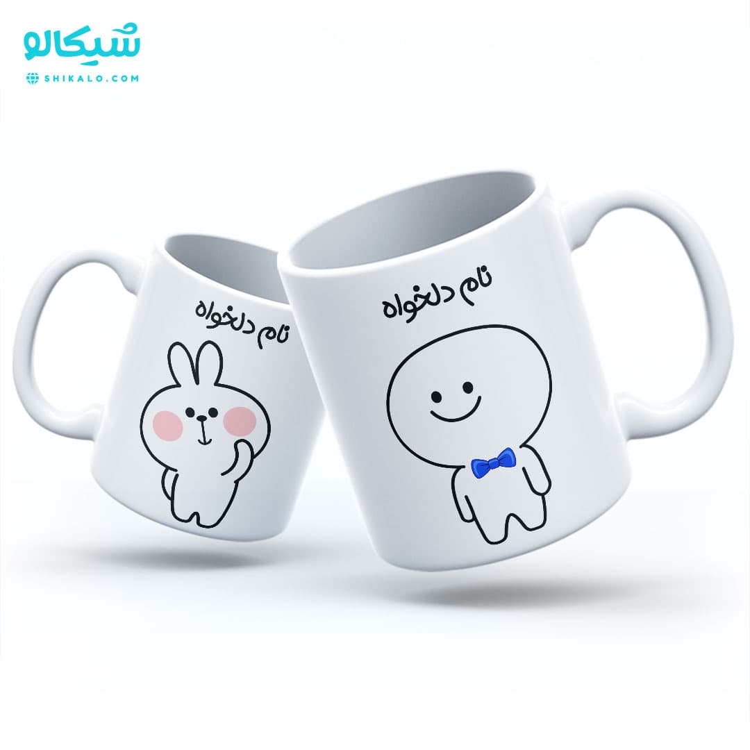ماگ ست دو نفره کله گردالی و خرگوش کد 17