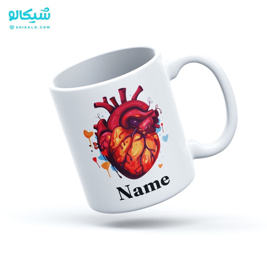 ماگ قلب سرخ با نام دلخواه کد 13