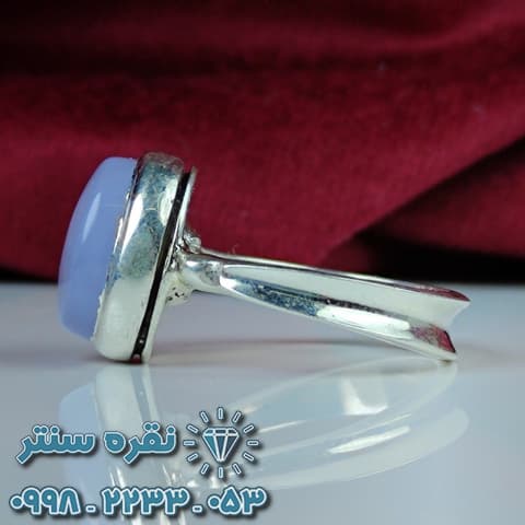 انگشتر مردانه عقیق یمنی کبود حرز دار — تصویر ۳