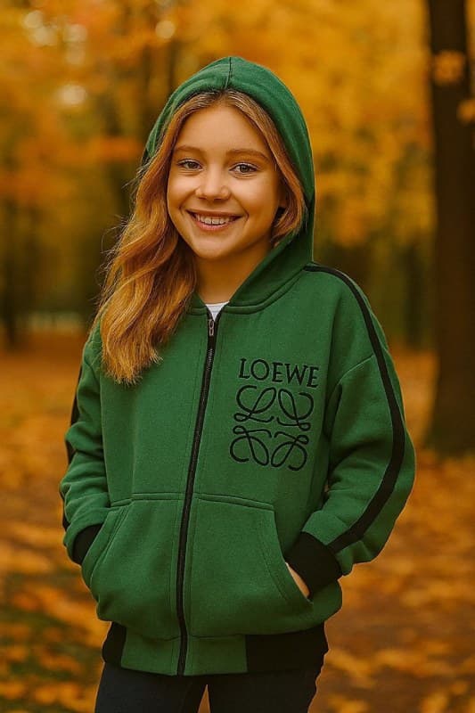 سویشرت زیپدار گلدوزی LOEWE دخترانه — تصویر ۶