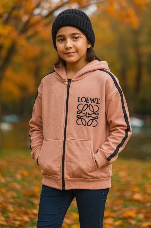 سویشرت زیپ‌دار گلدوزی LOEWE دخترانه