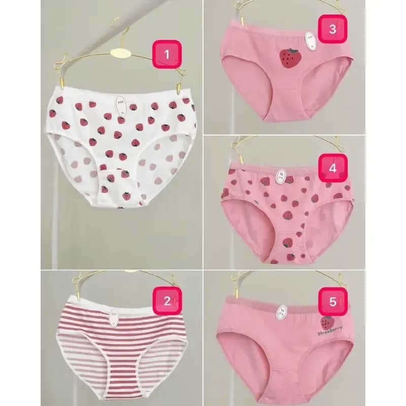 شورت عروسکی نخی طرح توت فرنگی پک 3 عددی سایز L