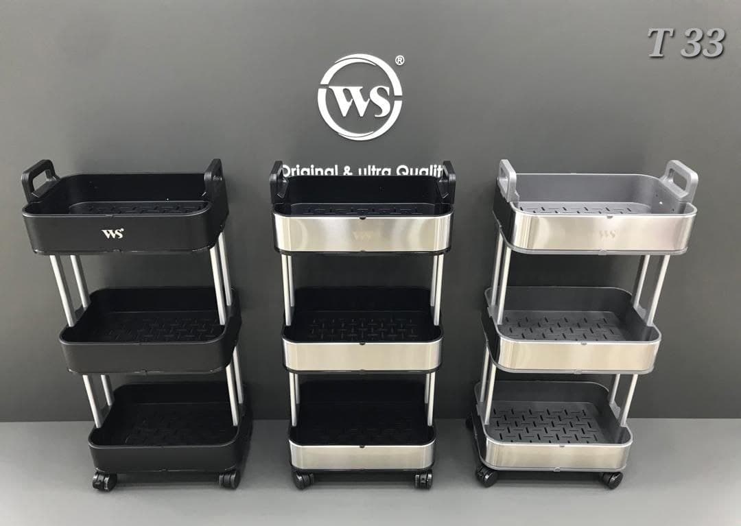 ترولی WS سه طبقه چرخ‌دار( نظم‌دهنده آشپزخانه و حمام )کد T33 (تهران(پیک)-شهرستان(تیپاکس))