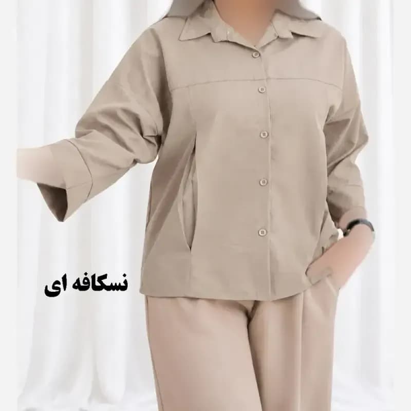 شومیز جلو پیله سیلک فری سایز مناسب تا سایز 48 زنانه و دخترانه چهارفصل راحت — تصویر ۶