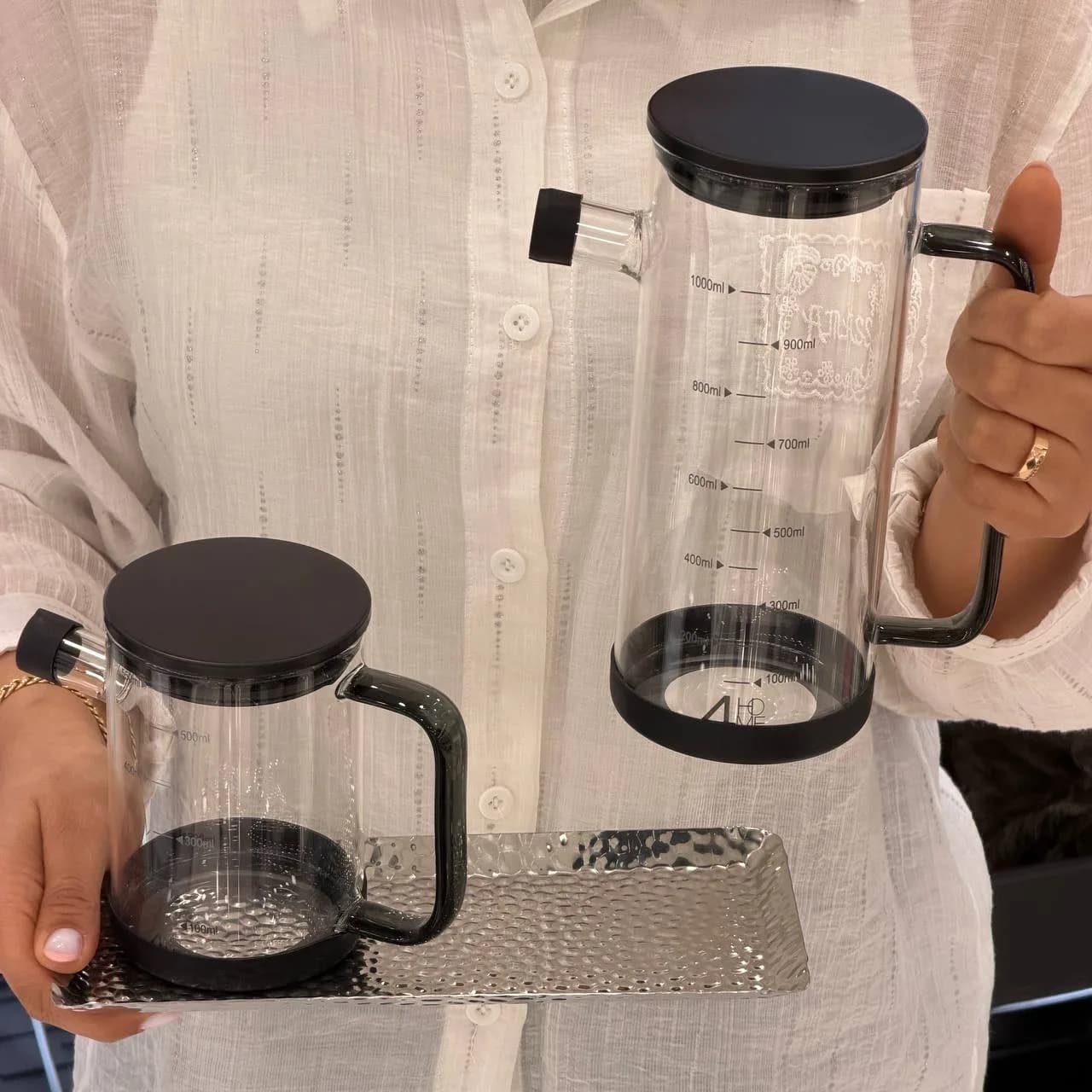 روغن ریز پیرکس درب مشکی گرد4HOME در دو سایز — تصویر ۳