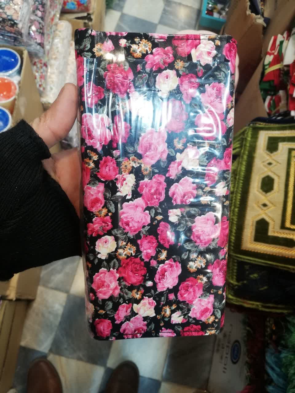 کیف پول گل گلی طرح پارچه — تصویر ۳