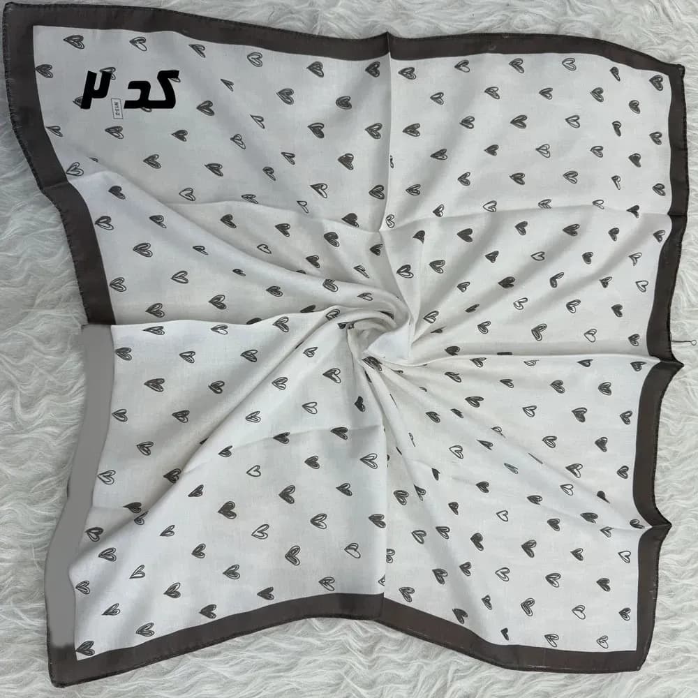 مینی اسکارف قهوهای نخ طرحبندی 65×65 سانتیمتر بدون آبرفت و رنگ رفت — تصویر ۹