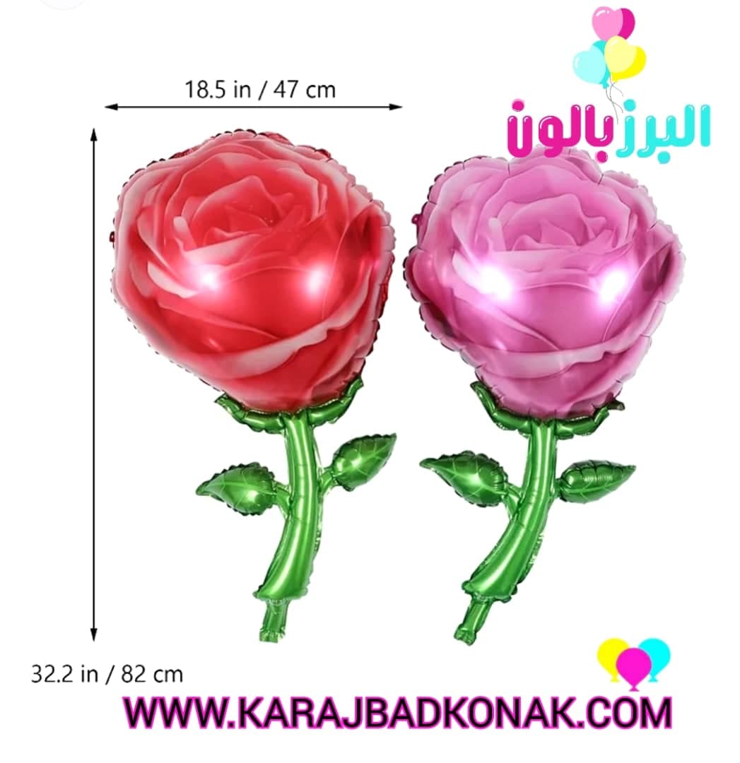 بادکنک فویلی گل رز