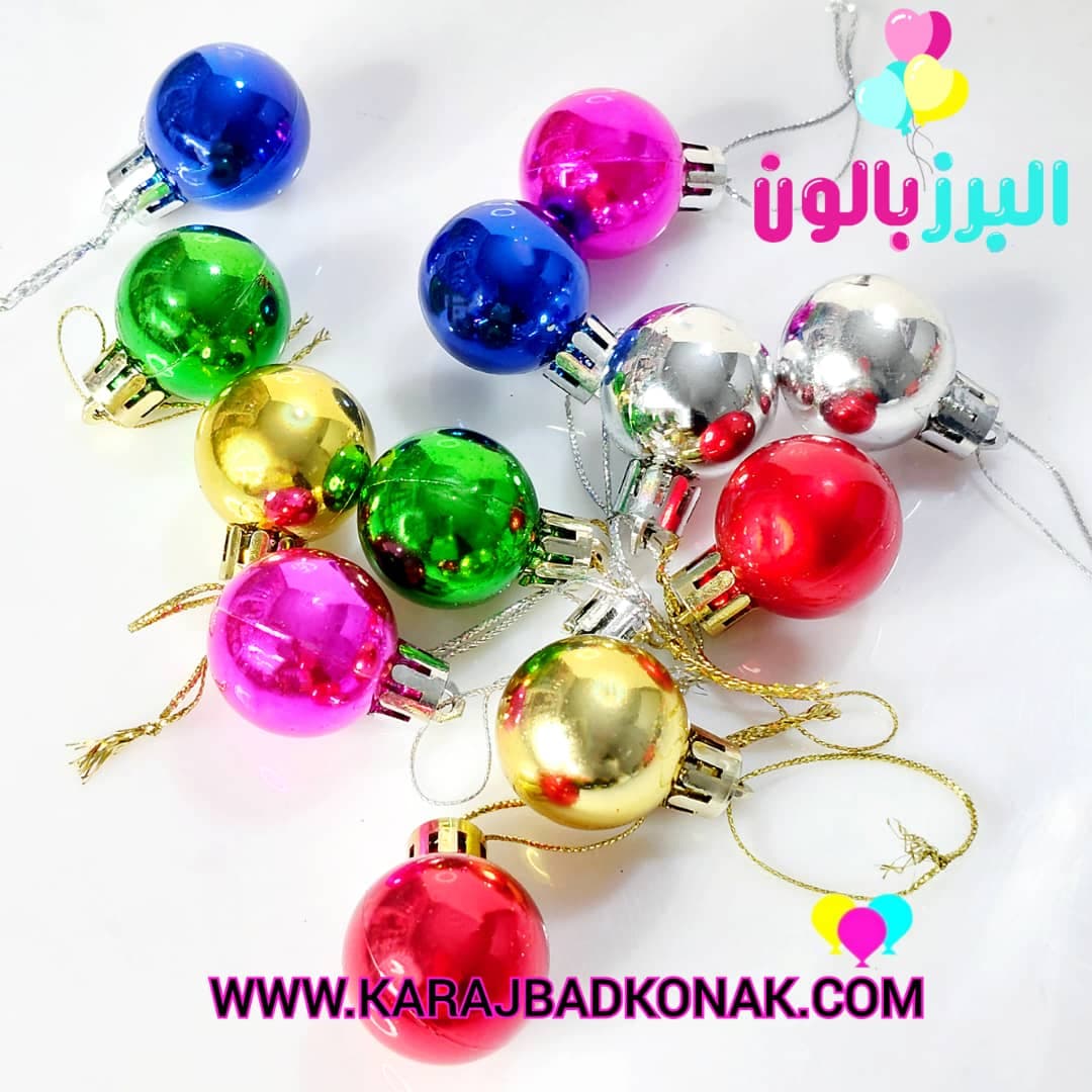 آویز گوی براق کریسمس (12عددی)