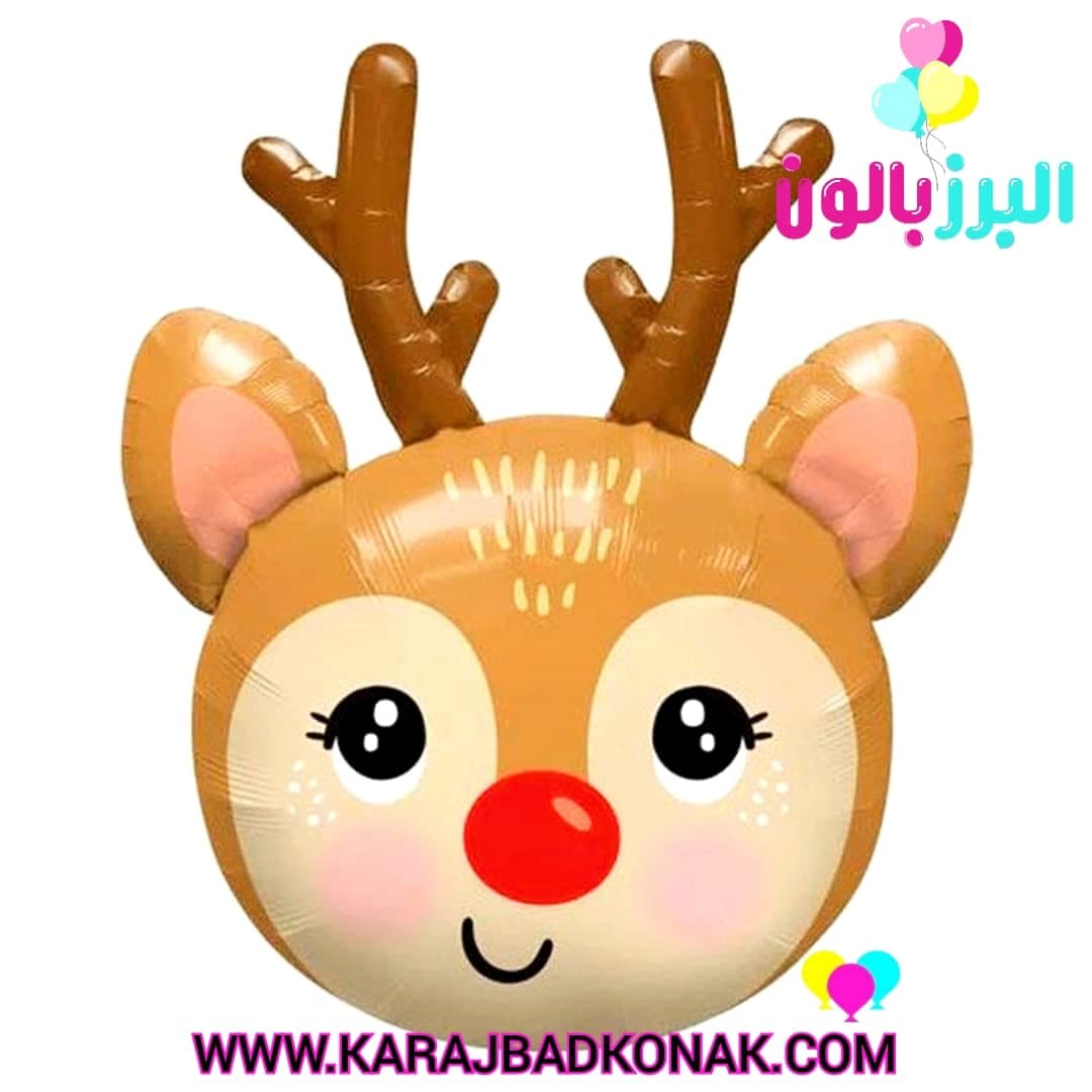 بادکنک فویلی سر گوزن کریسمس