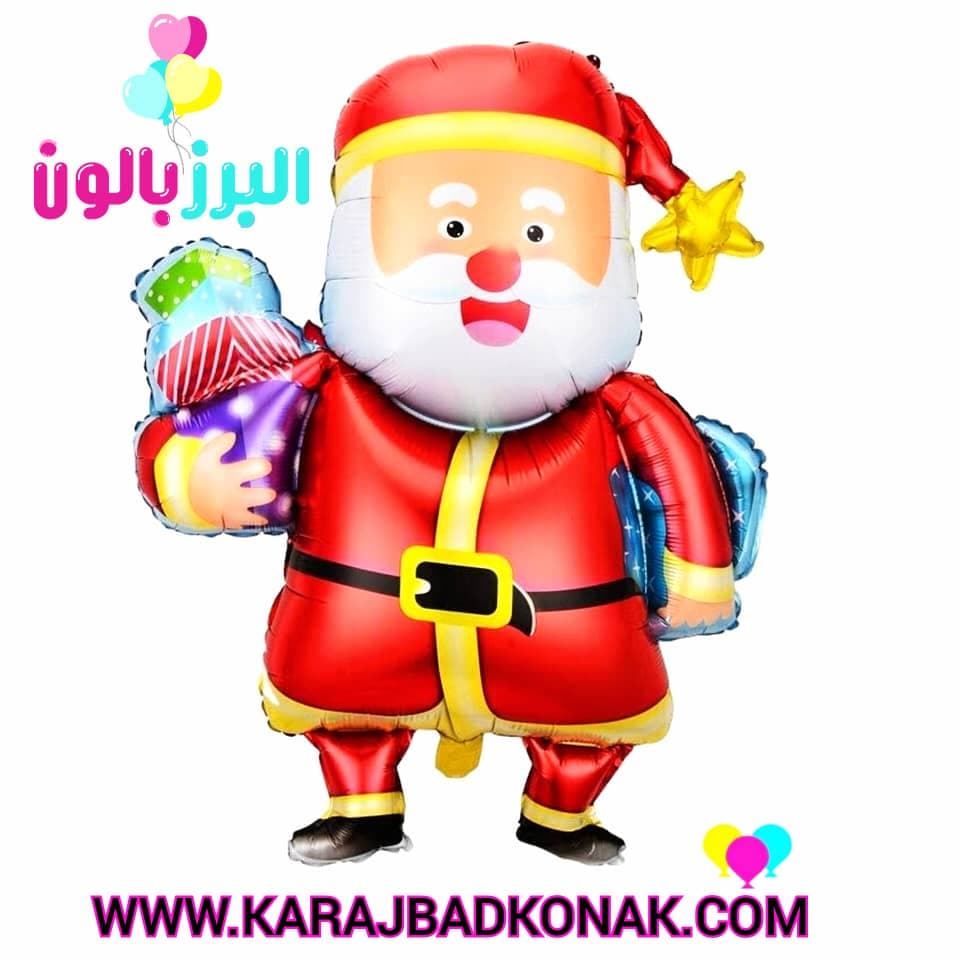 بادکنک فویلی بابانوئل با گیفت