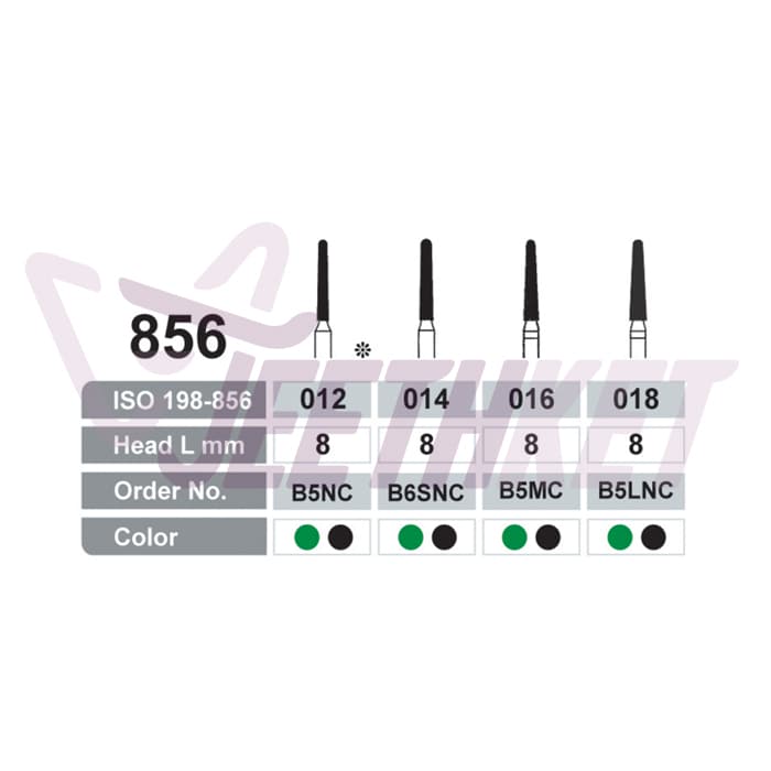 فرز الماسه تراش مدل مخروطی ته گرد توربین/856_Round End Taper — تصویر ۳