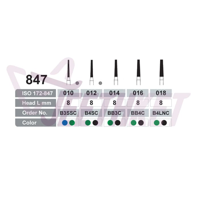 فرز الماسه تراش مدل مخروطی ته صاف توربین/847_Flat End Shoulder — تصویر ۳