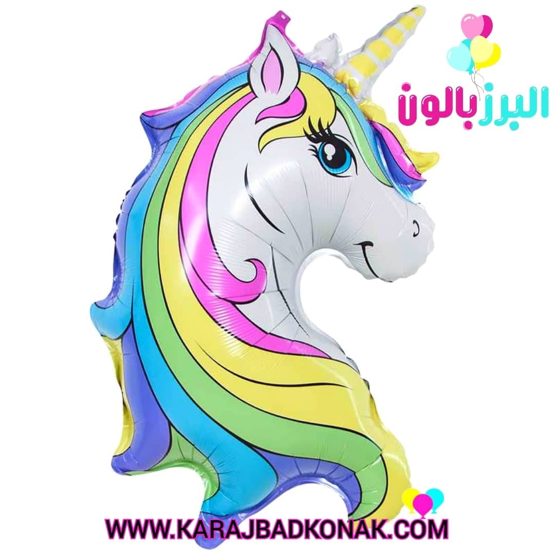 بادکنک فویلی نیم رخ اسب تک شاخ