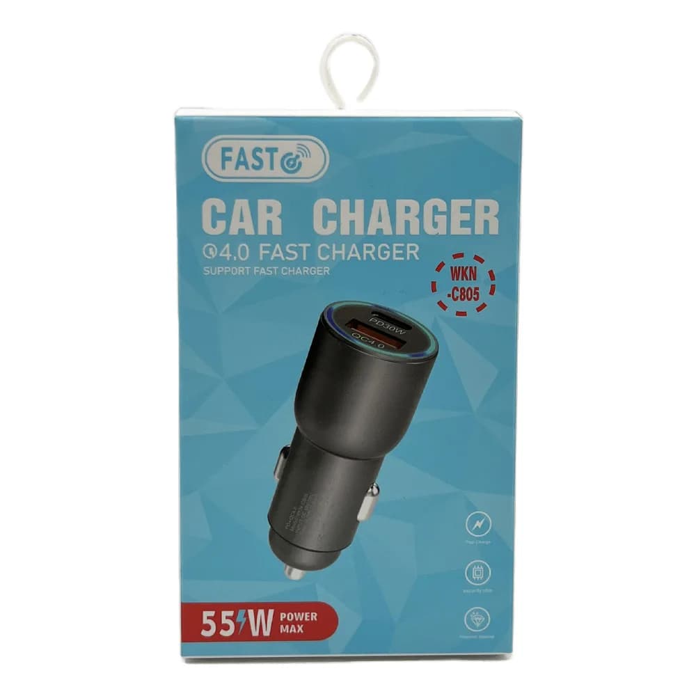 شارژر فندکی QC4 دوپورت مدل WKN-805 38W