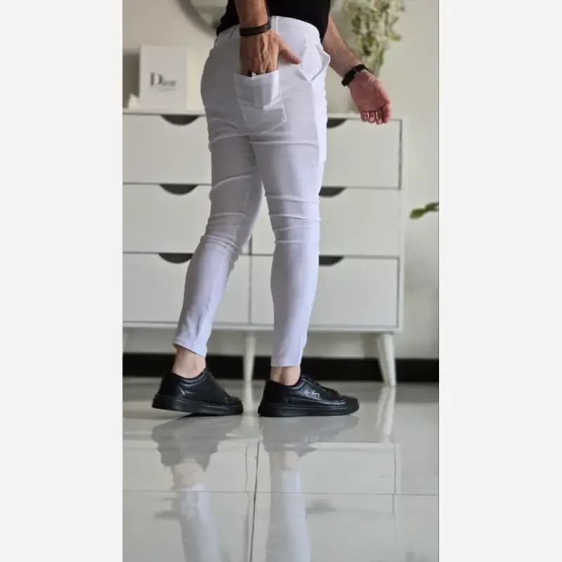 شلوار کتان اسپرت و جذب مردانه پارچه بنگال سایز بزرگ — تصویر ۱۱