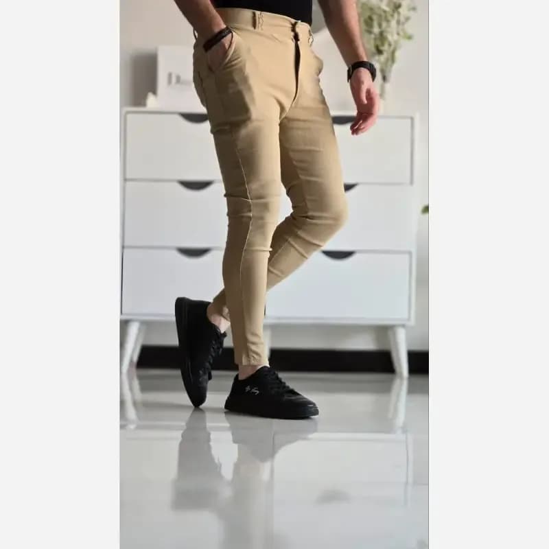 شلوار کتان اسپرت و جذب مردانه پارچه بنگال سایز بزرگ — تصویر ۱۲