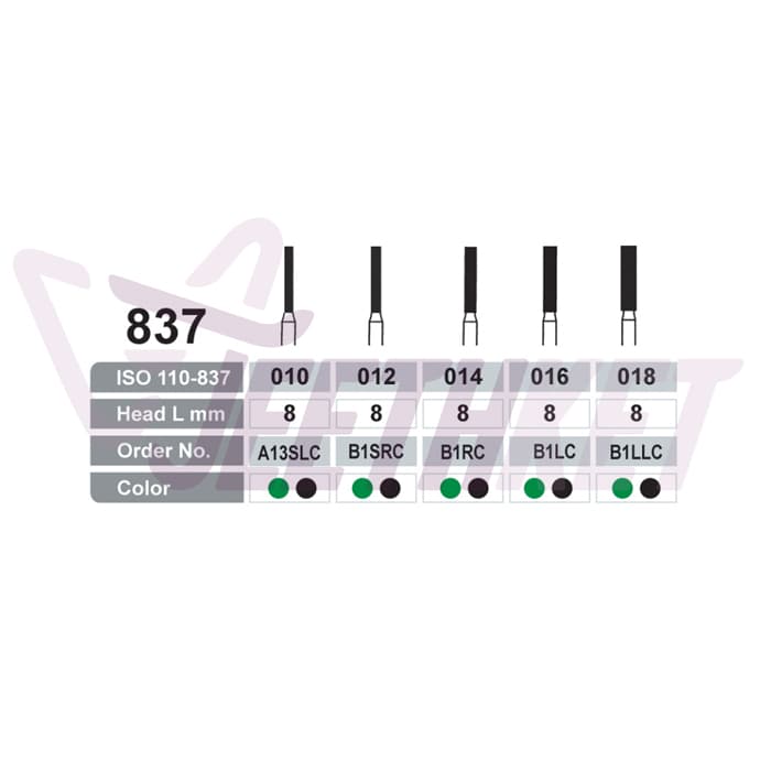فرز الماسه تراش مدل فیشور بلند توربین/837_Flat End Cylinder — تصویر ۳