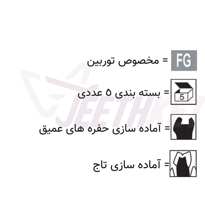 فرز الماسه تراش مدل فیشور کوتاه توربین/835_Flat End Cylinder — تصویر ۴