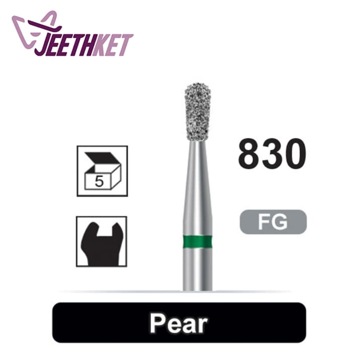 فرز الماسه تراش مدل مخروطی وارونه گرد توربین / 830_Pear/Dentalree