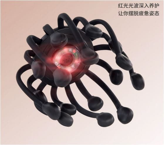 ماساژور برقی سر مدل BZY-01 با طراحی اختاپوسی، بلوتوث و پخش صوتی