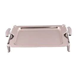 سینی مستطیل بزرگ دسته نقره ای Diamond پایه دار ریور کد B1116