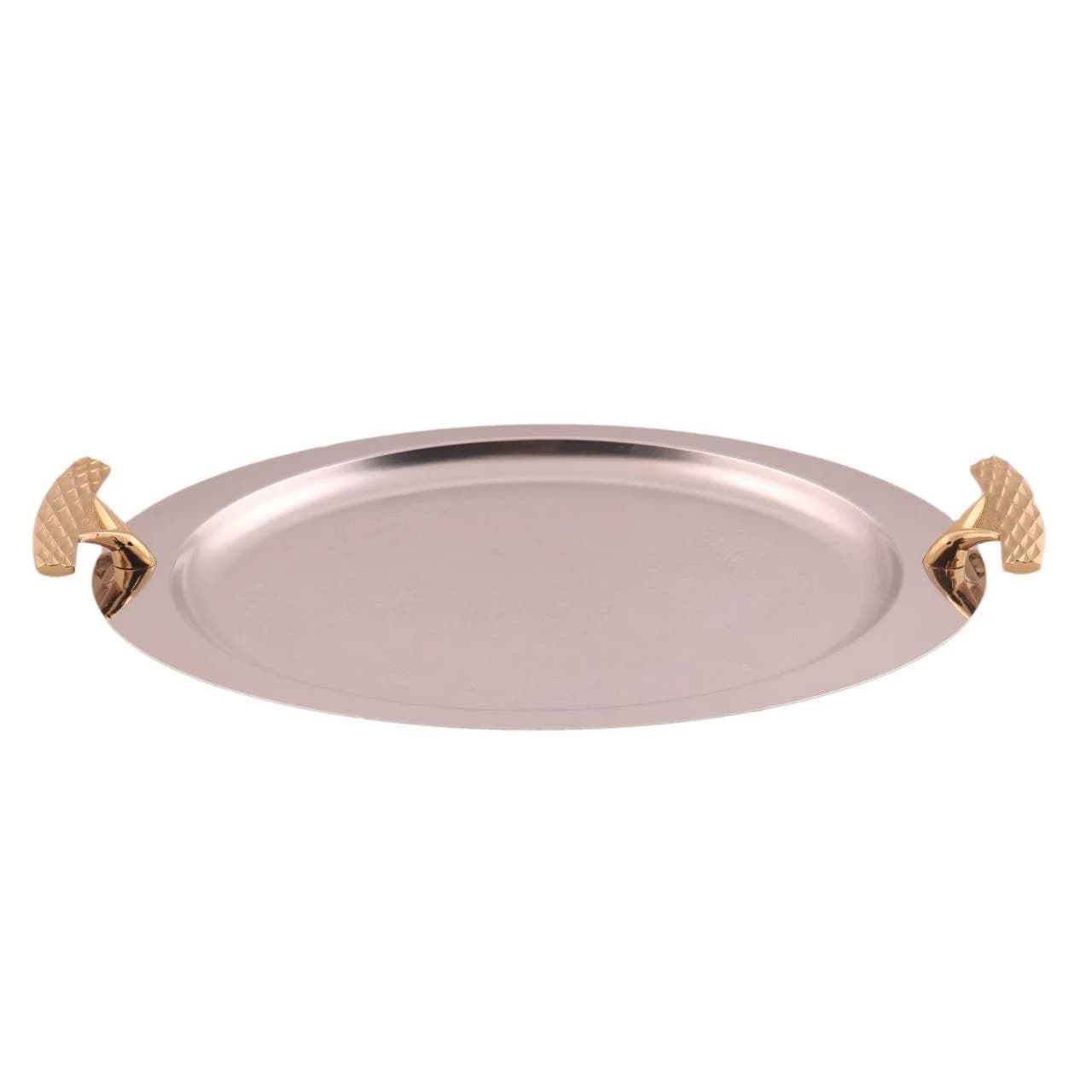 سینی بیضی دسته طلایی Diamond ریور کد G1516