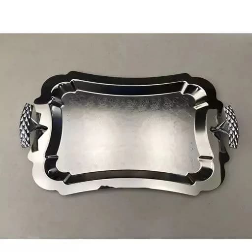 سینی مستطیل بزرگ دالبر دسته نقره ای Diamond ریور کد 7116