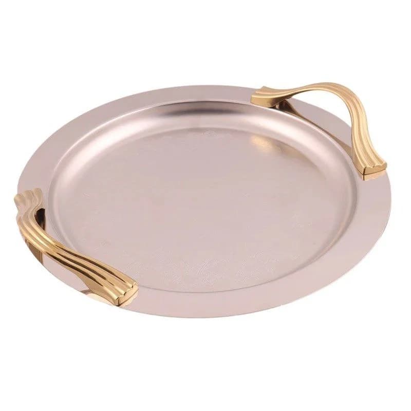 سینی دایره دسته طلایی Wave ساده ریور کد G1437