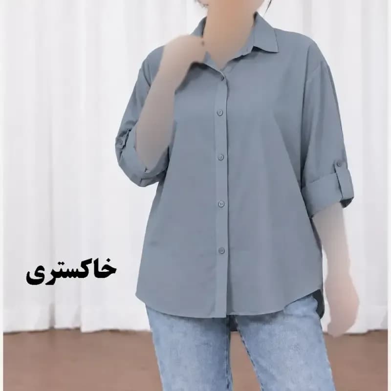 شومیز زنانه سیلک مودال آستین دکمه فری سایز چهارفصل — تصویر ۴