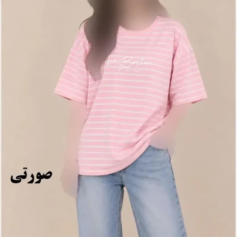 تیشرت باکسی رینگی نخ پنبه زنانه و دخترانه فری سایز مناسب تا سایز 50 — تصویر ۷
