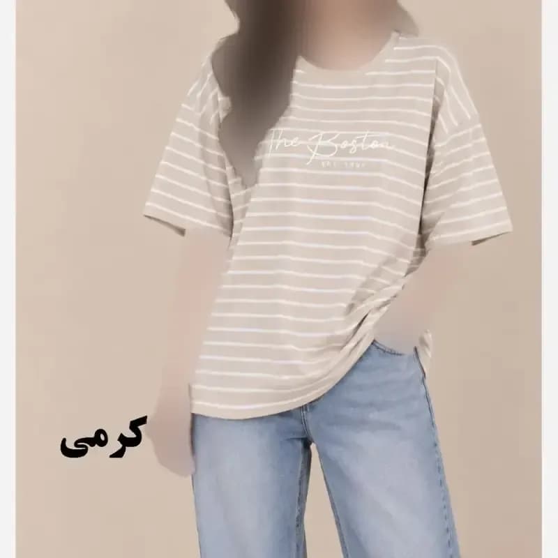 تیشرت باکسی رینگی نخ پنبه زنانه و دخترانه فری سایز مناسب تا سایز 50 — تصویر ۳