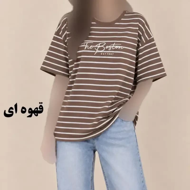 تیشرت باکسی رینگی نخ پنبه زنانه و دخترانه فری سایز مناسب تا سایز 50 — تصویر ۴